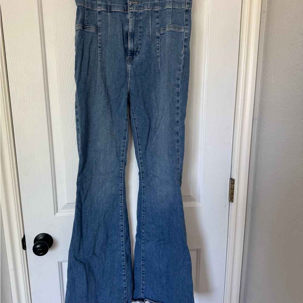 We The Free Blue Flare Wide Leg Jeans